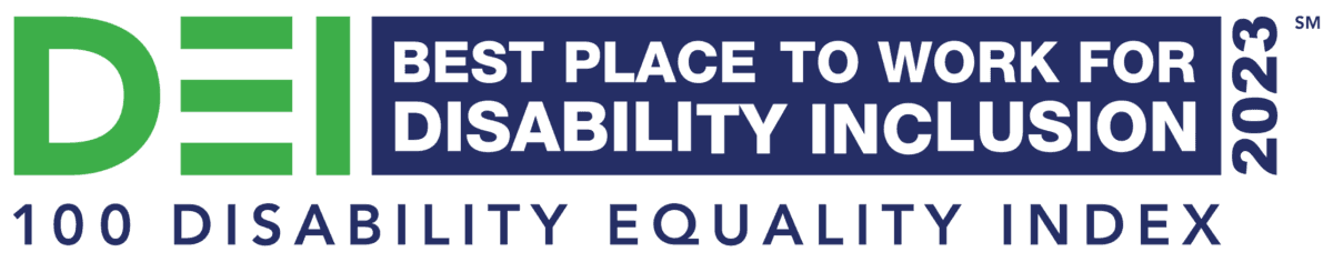 D E I Best places to work for disability inclusion. 2023. 100 Disability Equality Index